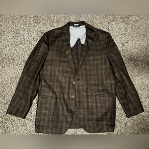 Peter Millar Brown (with Earth Tones) Plaid Blazer